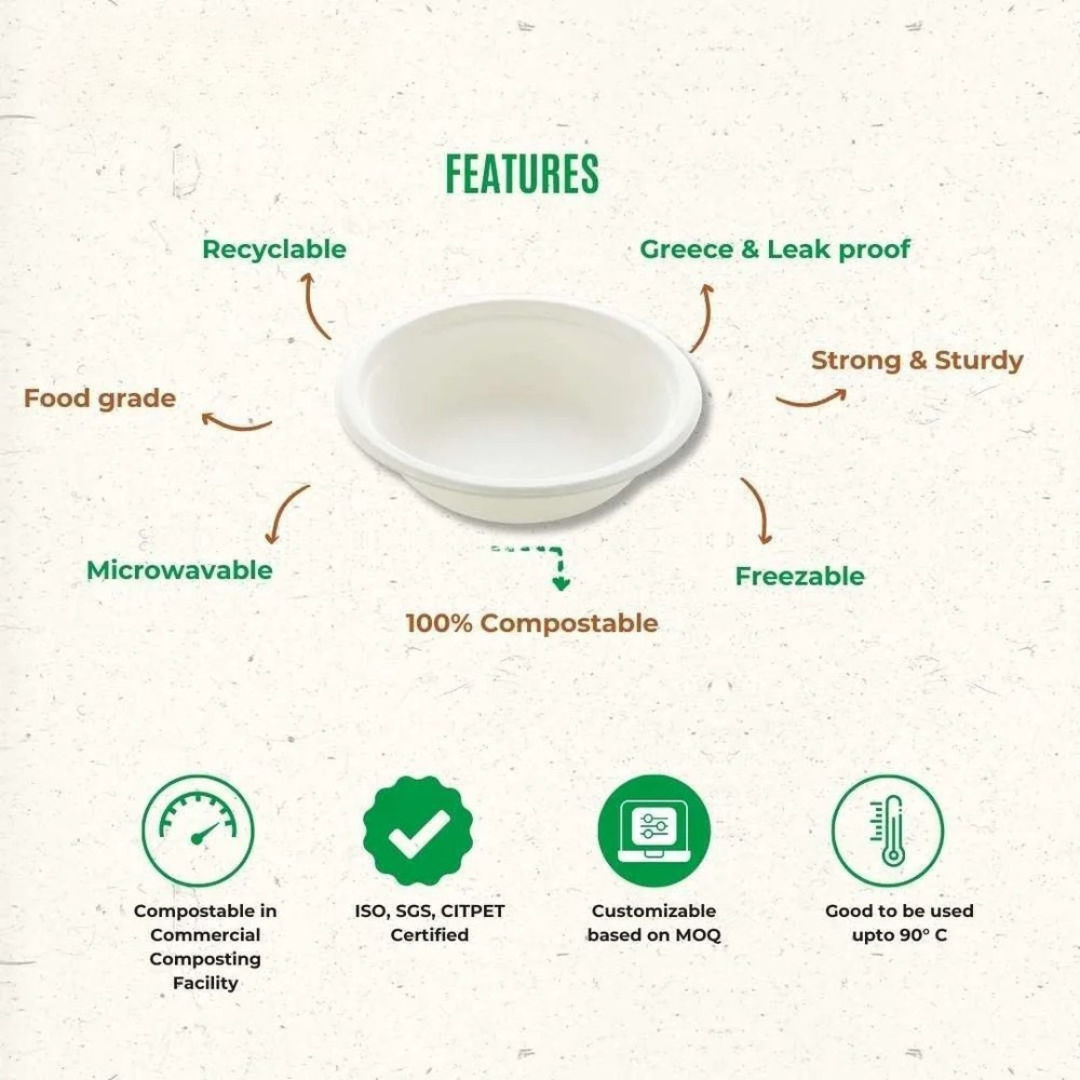 Sugarcane Bagasse Bowls
